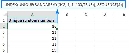 create a random number in excel without repeating