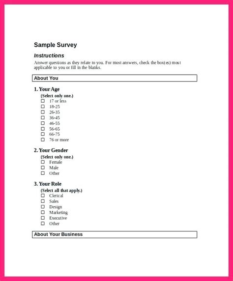 create a survey in word