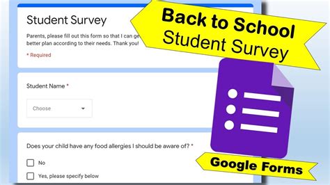 create a survey using google form to collect data about students learning experiences