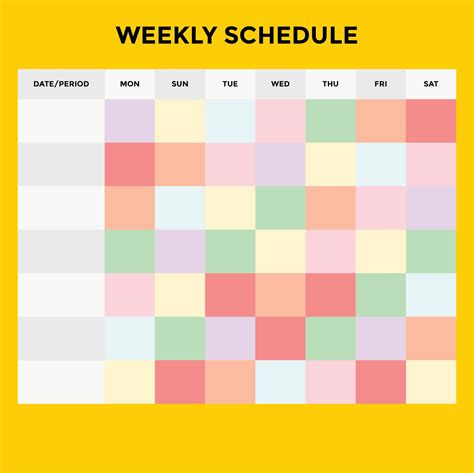 create a weekly schedule template