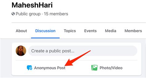 create anonymous post in facebook group