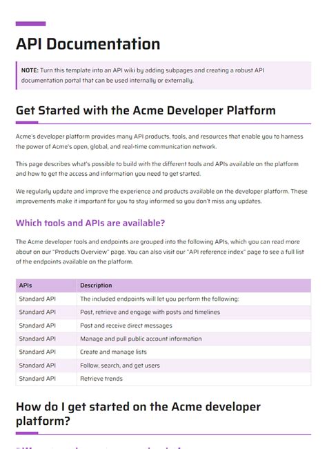 create api template