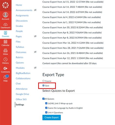 create canvas quiz from word document