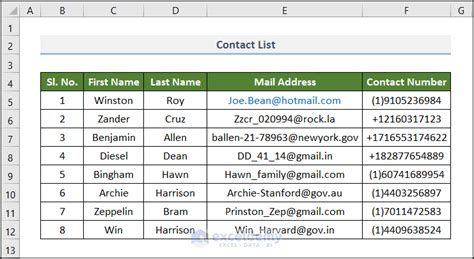 create csv contact file excel