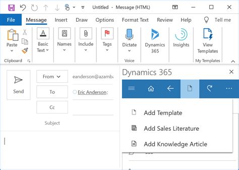 create email template dynamics 365