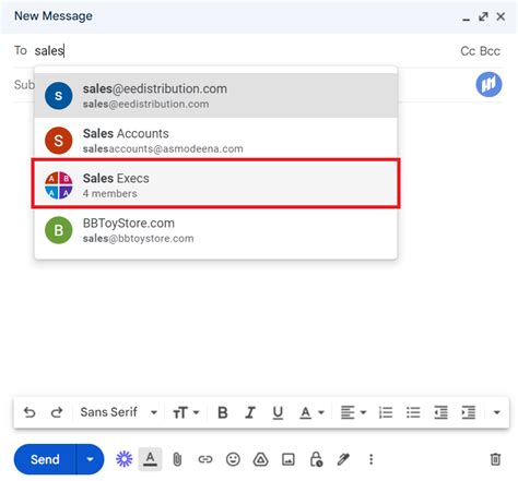 create gmail distribution list on ipad