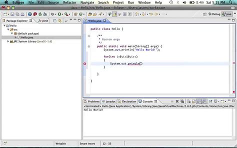 create hello world java program in eclipse