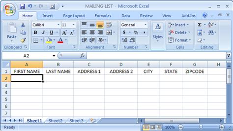 create mailing list in word from excel
