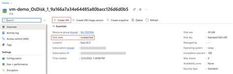 Create VM from existing disk