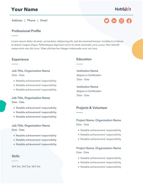 create resume template in word