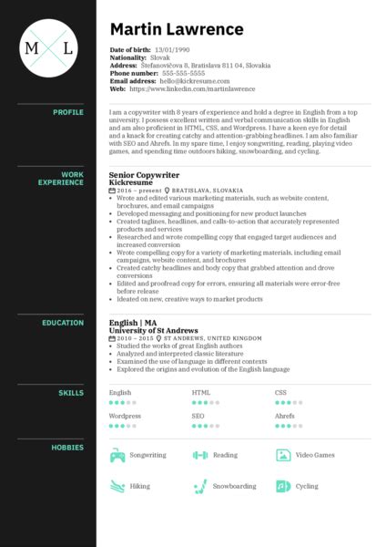 create resume template using ai