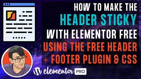 create sticky header elementor free