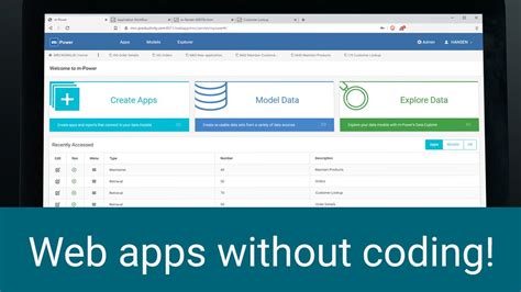 create web database applications without coding