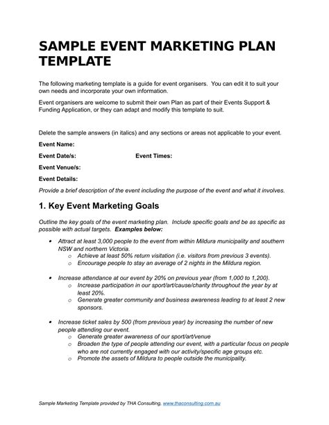 creating a marketing plan for an event