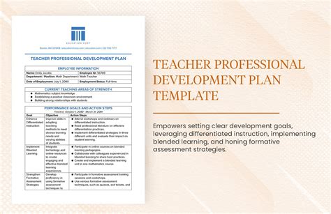 creating a professional development plan for teachers