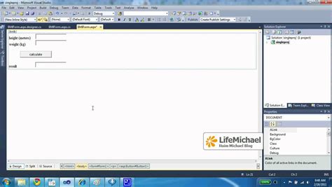 creating a simple web form using asp net