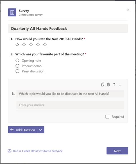 creating a survey in ms teams forms
