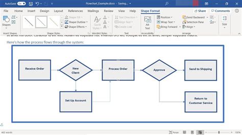 creating process flow chart in word