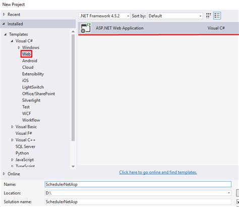 creating web form application in asp net
