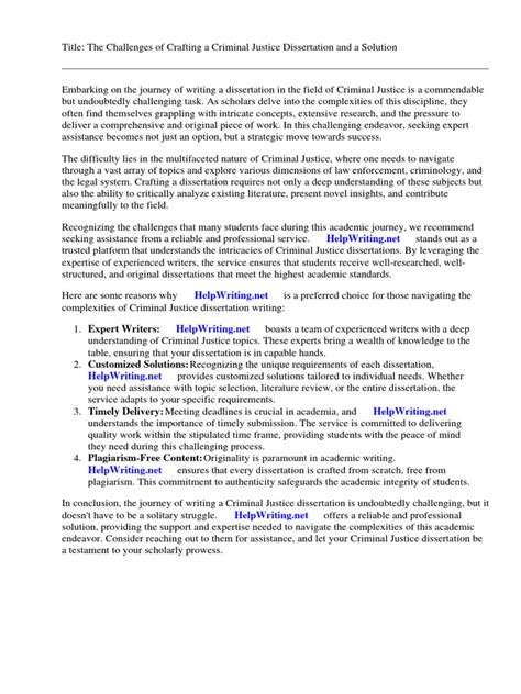 criminal justice dissertation ideas