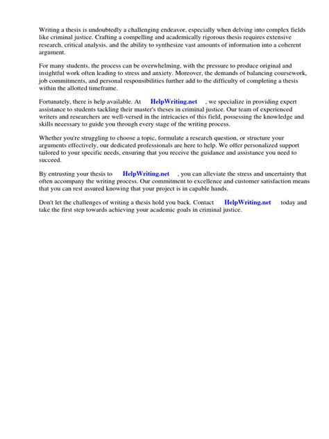 criminal justice master's thesis topics