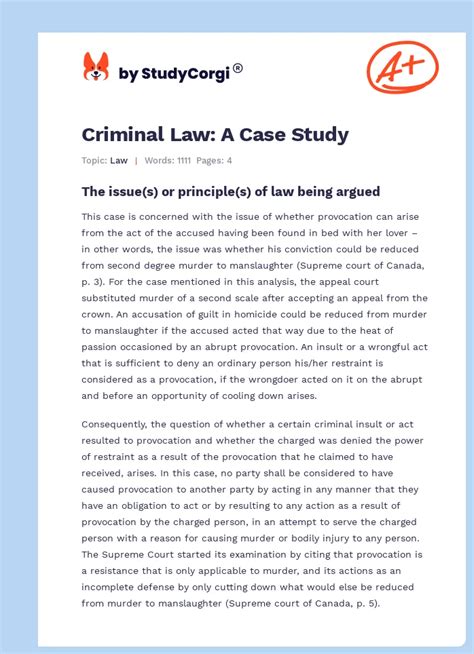 criminal law case analysis