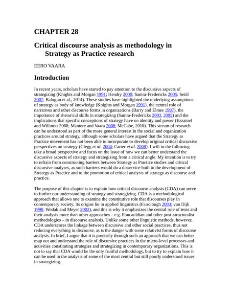 critical discourse analysis as methodology in strategy as practice research