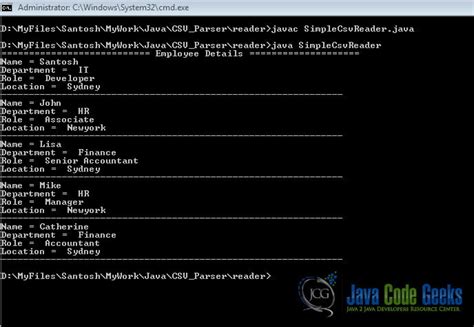 csv parser java example