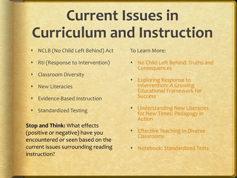current issues in curriculum and instruction