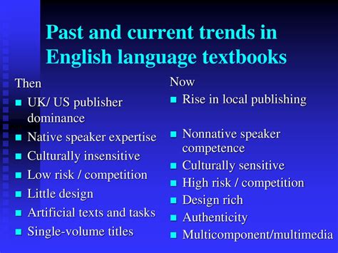 current trends in english instruction include