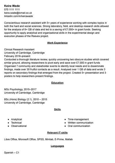 curriculum vitae introduction examples