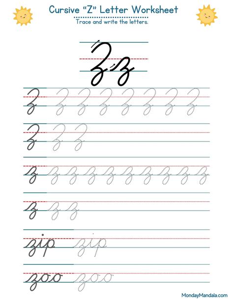 cursive letter examples a to z