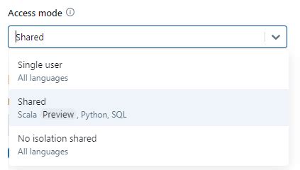 custom access mode databricks cluster