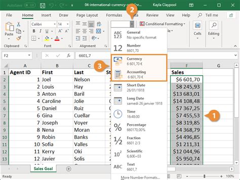 custom currency in excel