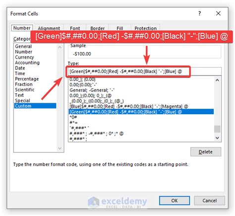 custom format cells in excel examples