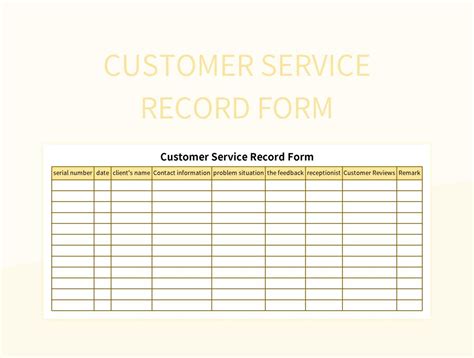 customer service excel sheet