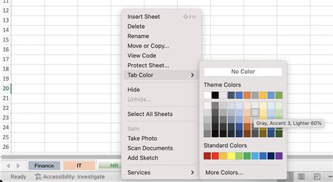 customize colors excel mac