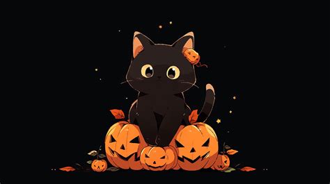 cute halloween wallpaper black cat