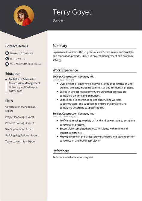 cv builder example