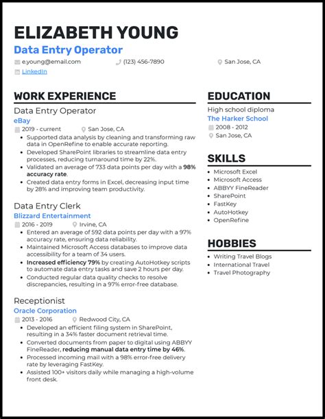 cv data entry operator pdf