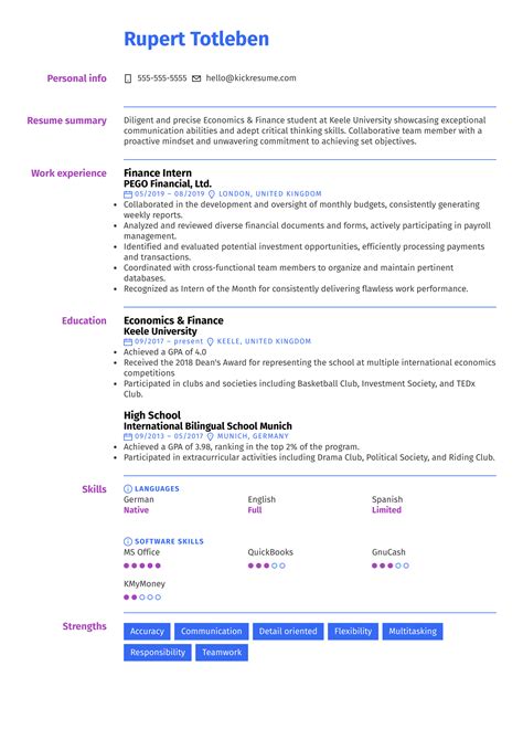 cv examples for uni students