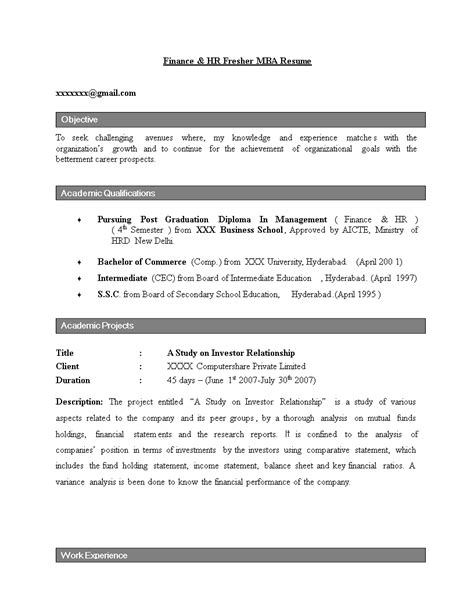 cv objective for freshers examples