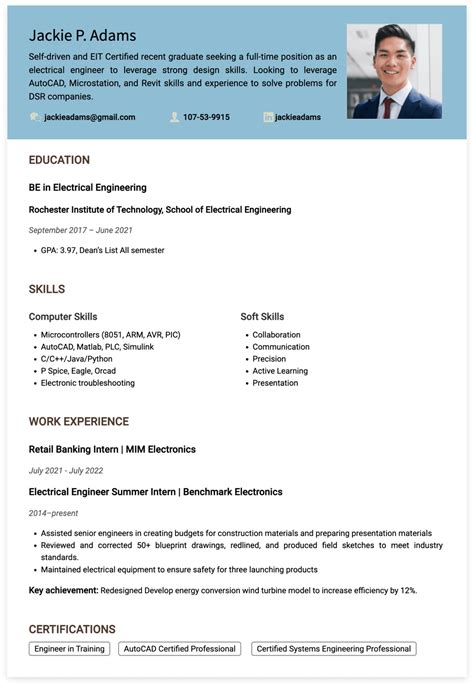 cv summary for freshers examples