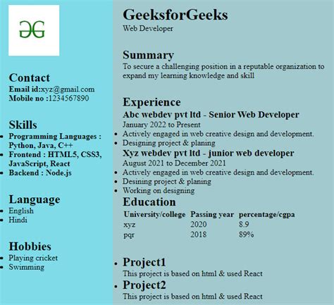 cv using html and css github