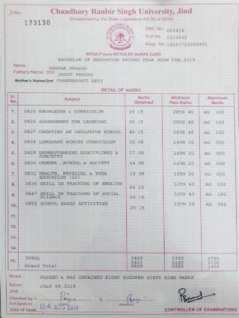 d.el.ed course total marks