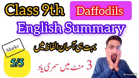 daffodils summary 9th class in easy words