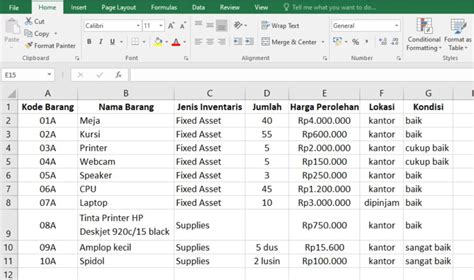 daftar barang