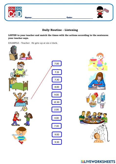 daily routine listening exercise