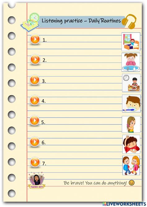 daily routine listening practice