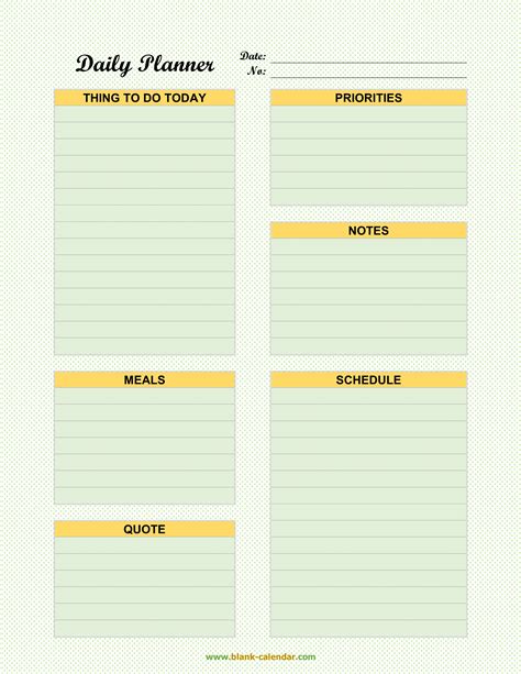 daily routine planner template word